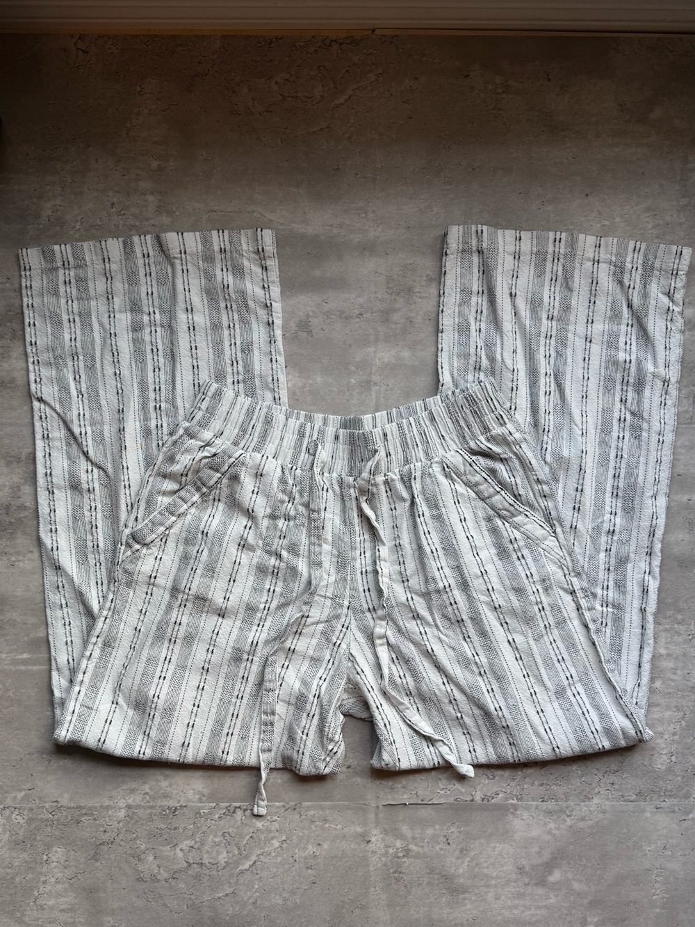 Sienna Sky Cream and Black Striped Women's Drawstring Joggers